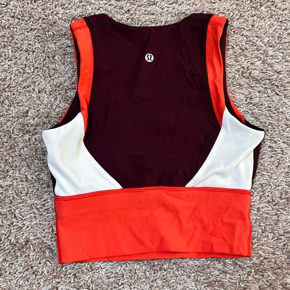 Lululemon Kick Serve Sweat Color Block Longline Sports Bra